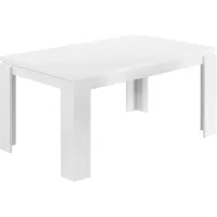 Dining Table, 60" Rectangular, Kitchen, Dining Room, Laminate, White, Contemporary, Modern