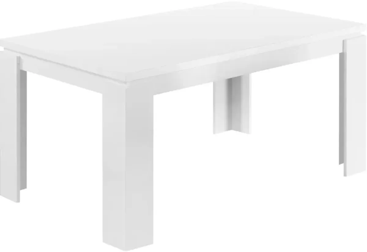 Dining Table, 60" Rectangular, Kitchen, Dining Room, Laminate, White, Contemporary, Modern