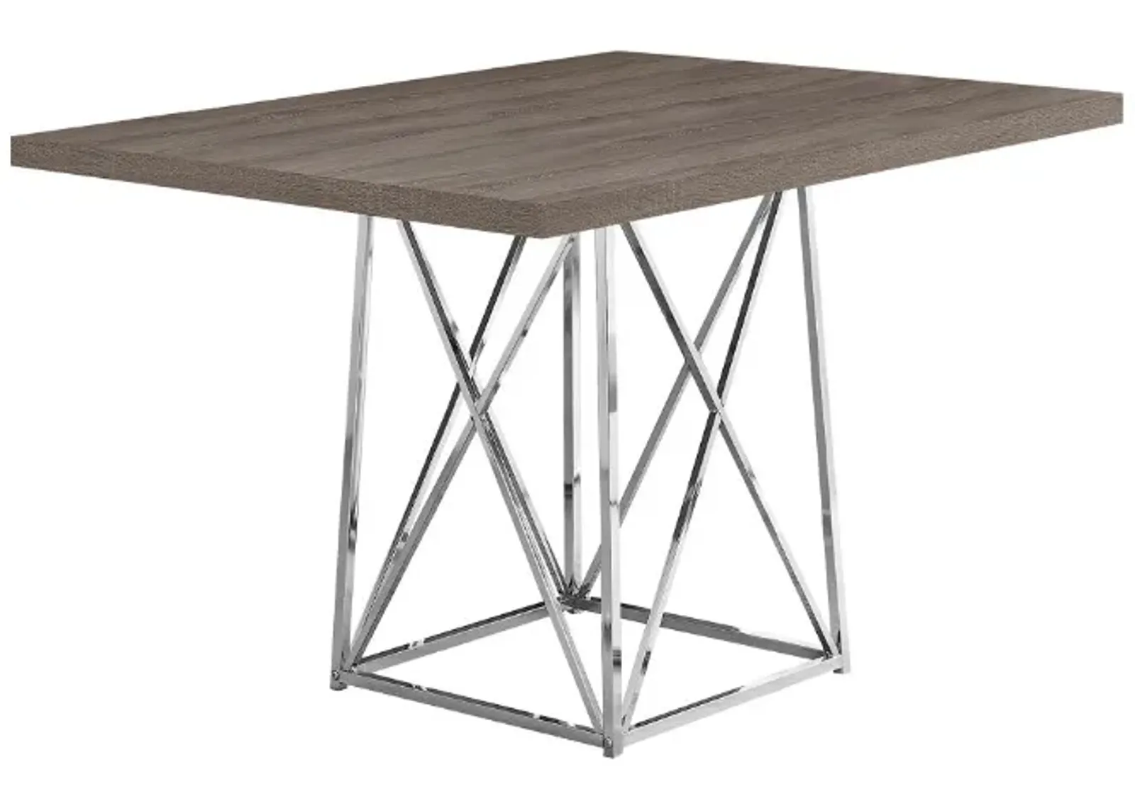 Monarch Specialties Inc. Chrome/Dark Taupe Dining Table