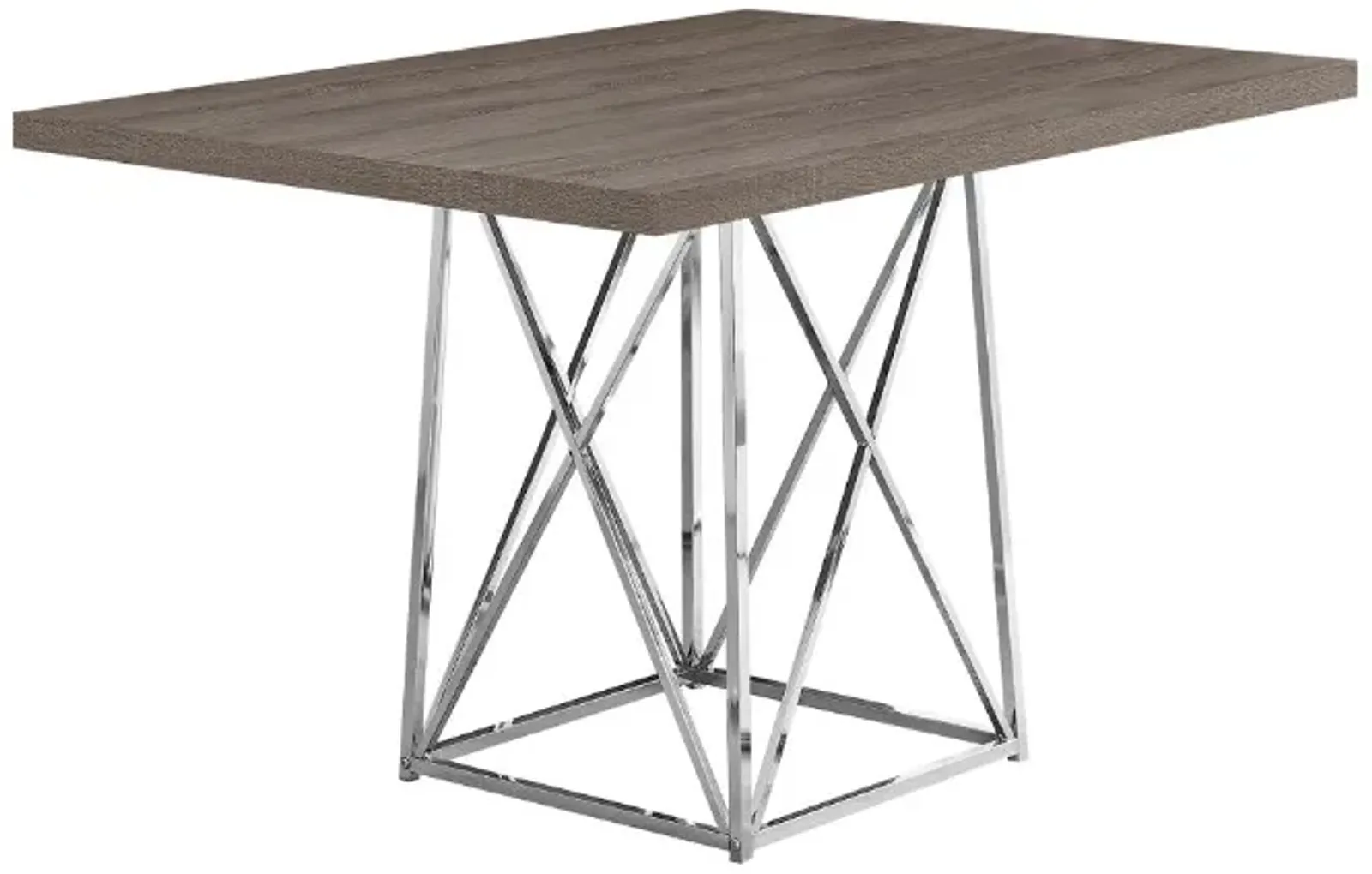 Monarch Specialties Inc. Chrome/Dark Taupe Dining Table