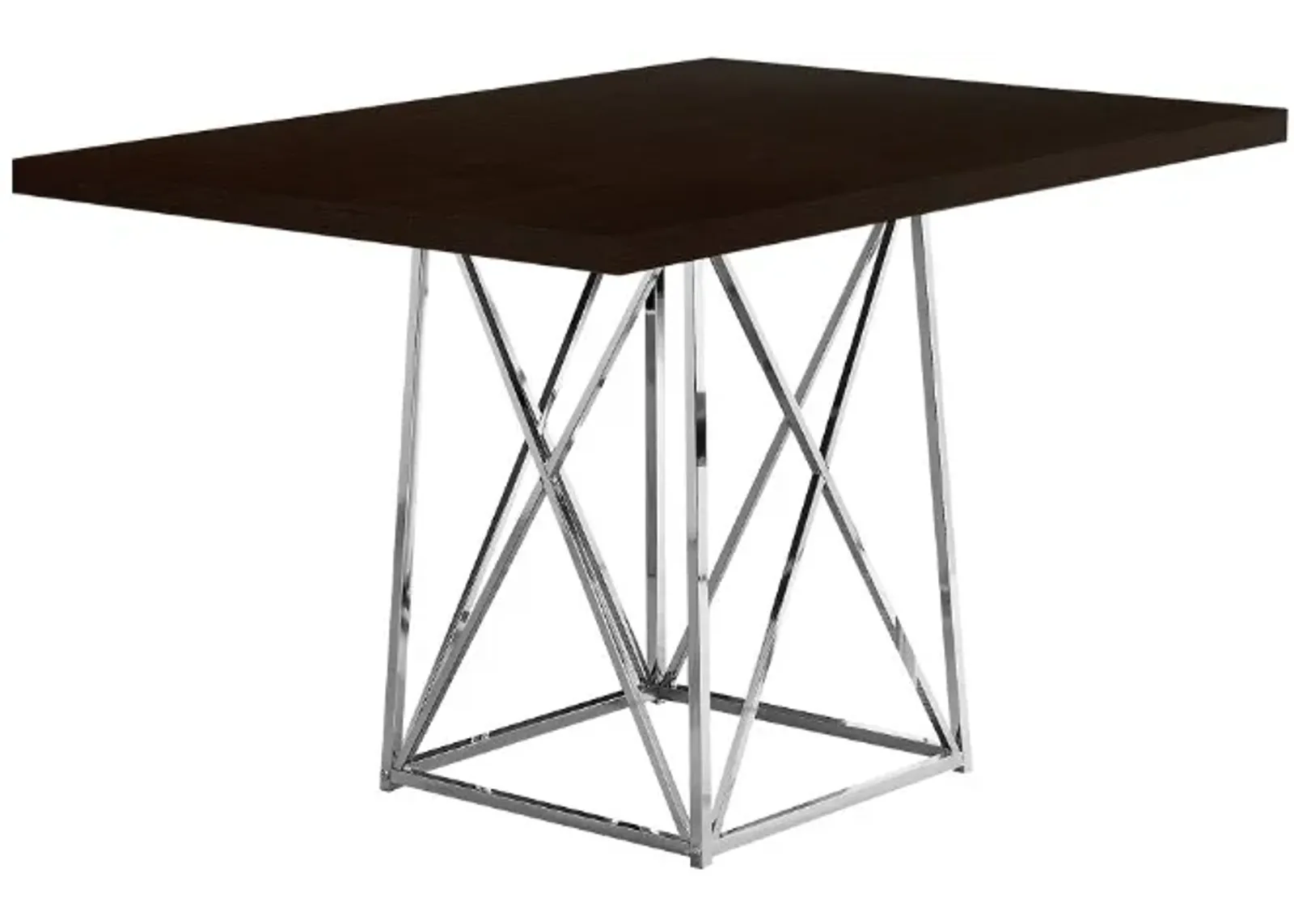 Monarch Specialties Inc. Chrome/Espresso Dining Table