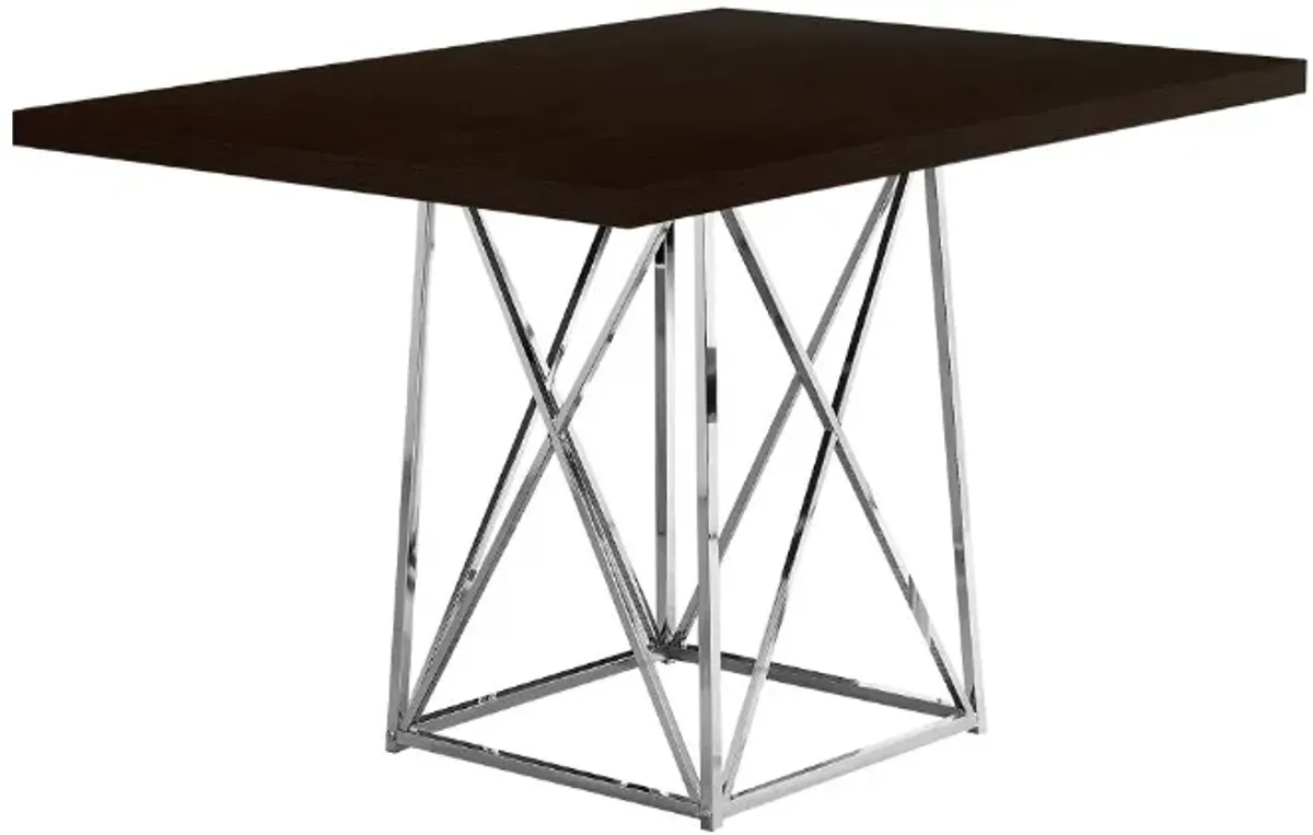 Monarch Specialties Inc. Chrome/Espresso Dining Table