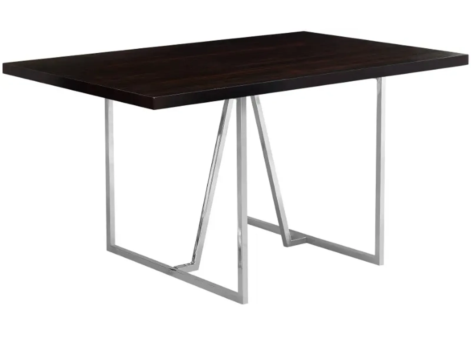 Monarch Specialties Inc. Chrome/Espresso Dining Table