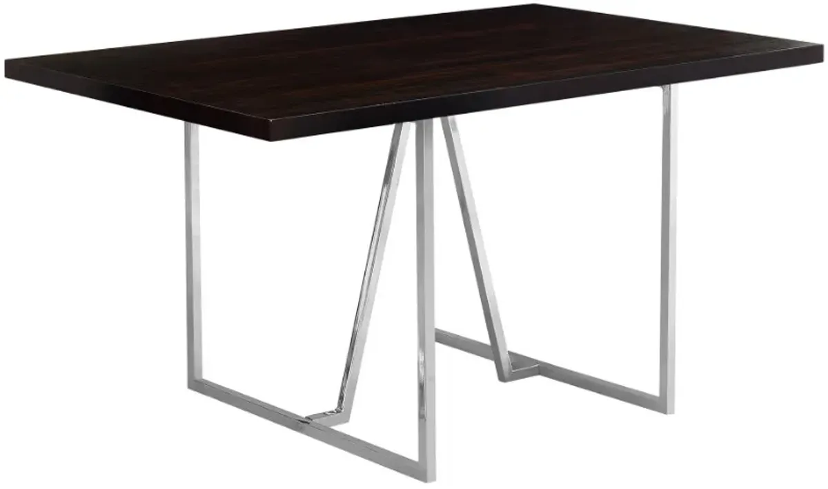 Monarch Specialties Inc. Chrome/Espresso Dining Table