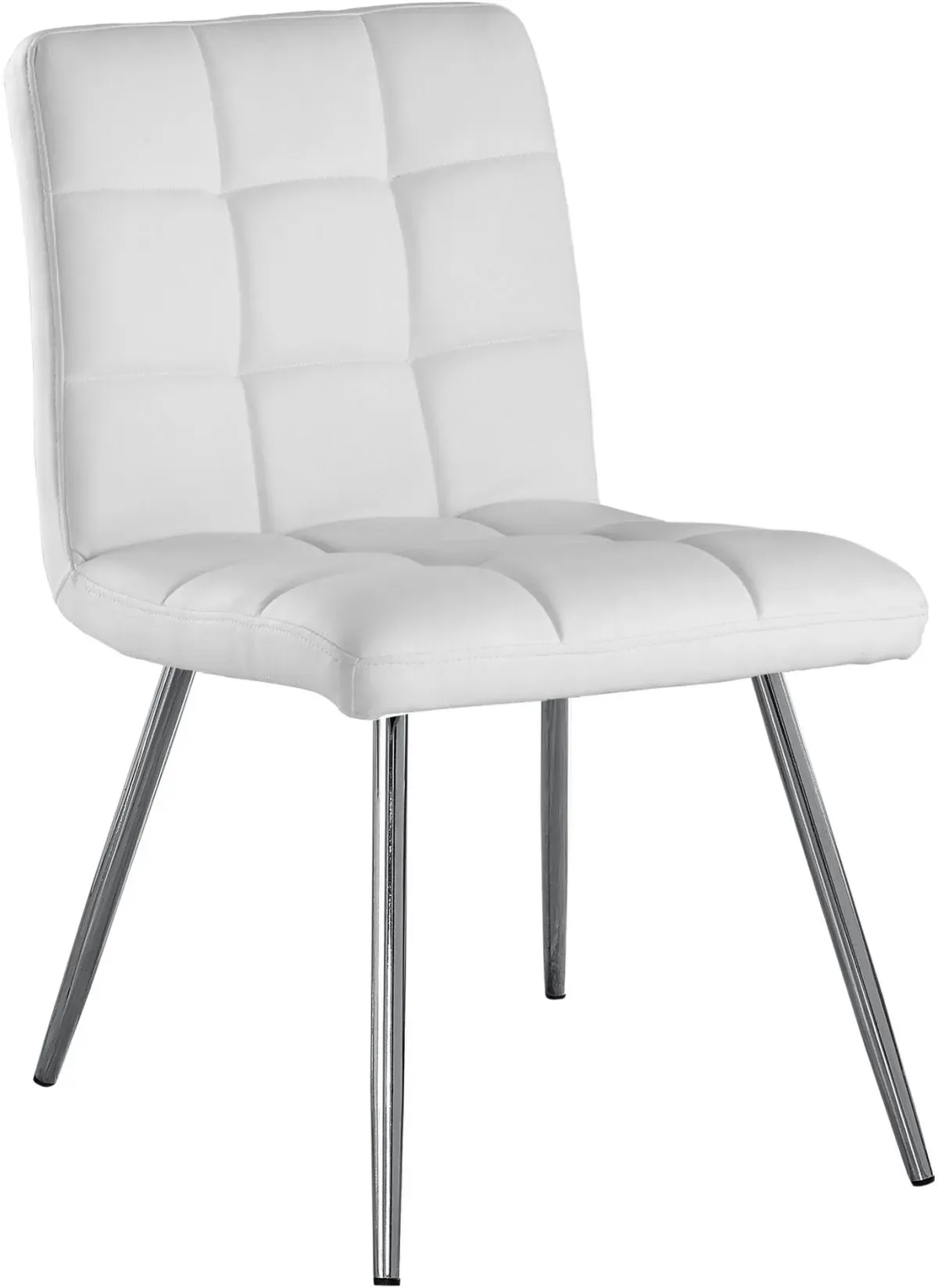 Dining Chair, Set Of 2, Side, Upholstered, Kitchen, Dining Room, Pu Leather Look, Metal, White, Chrome, Contemporary, Modern