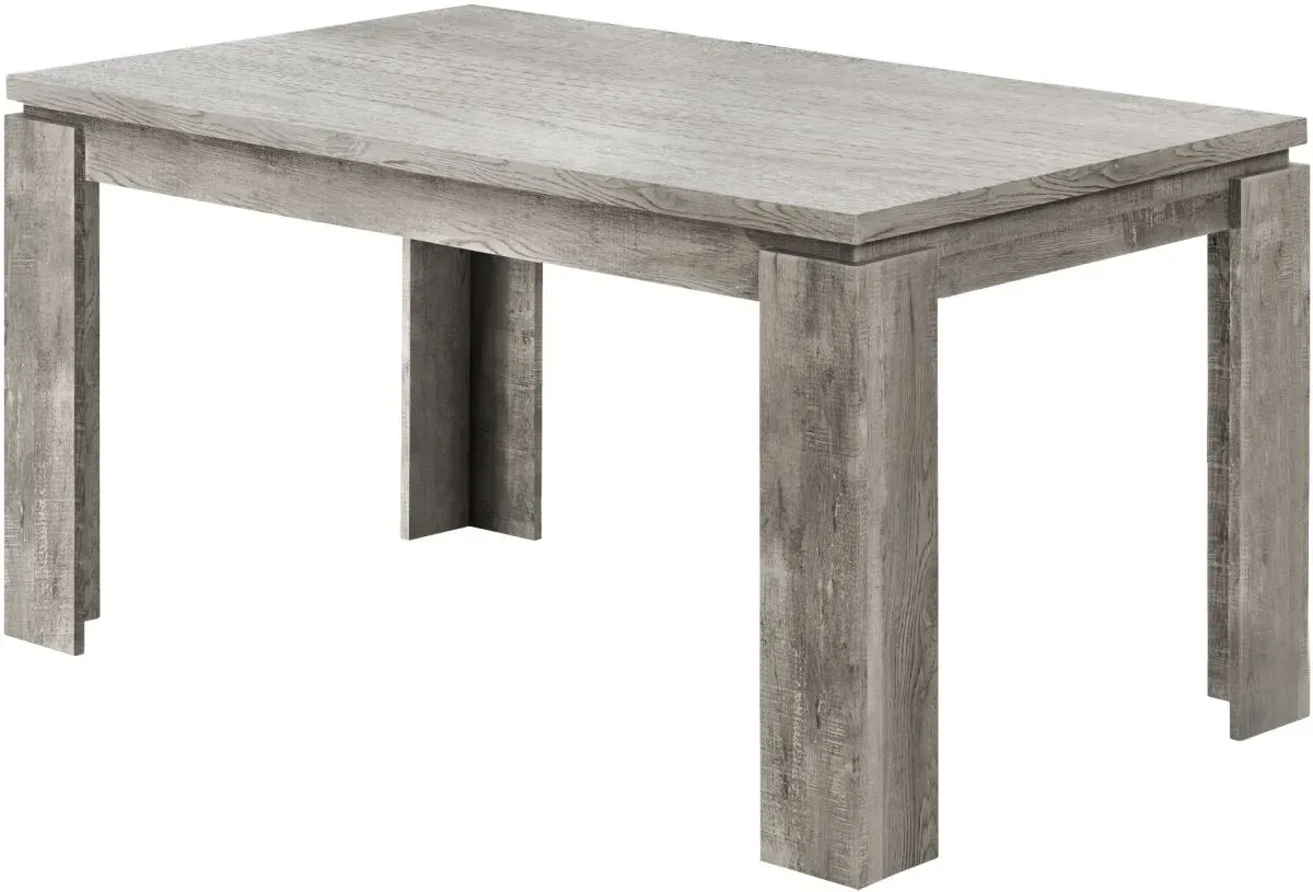 Dining Table, 60" Rectangular, Kitchen, Dining Room, Laminate, Grey, Contemporary, Modern