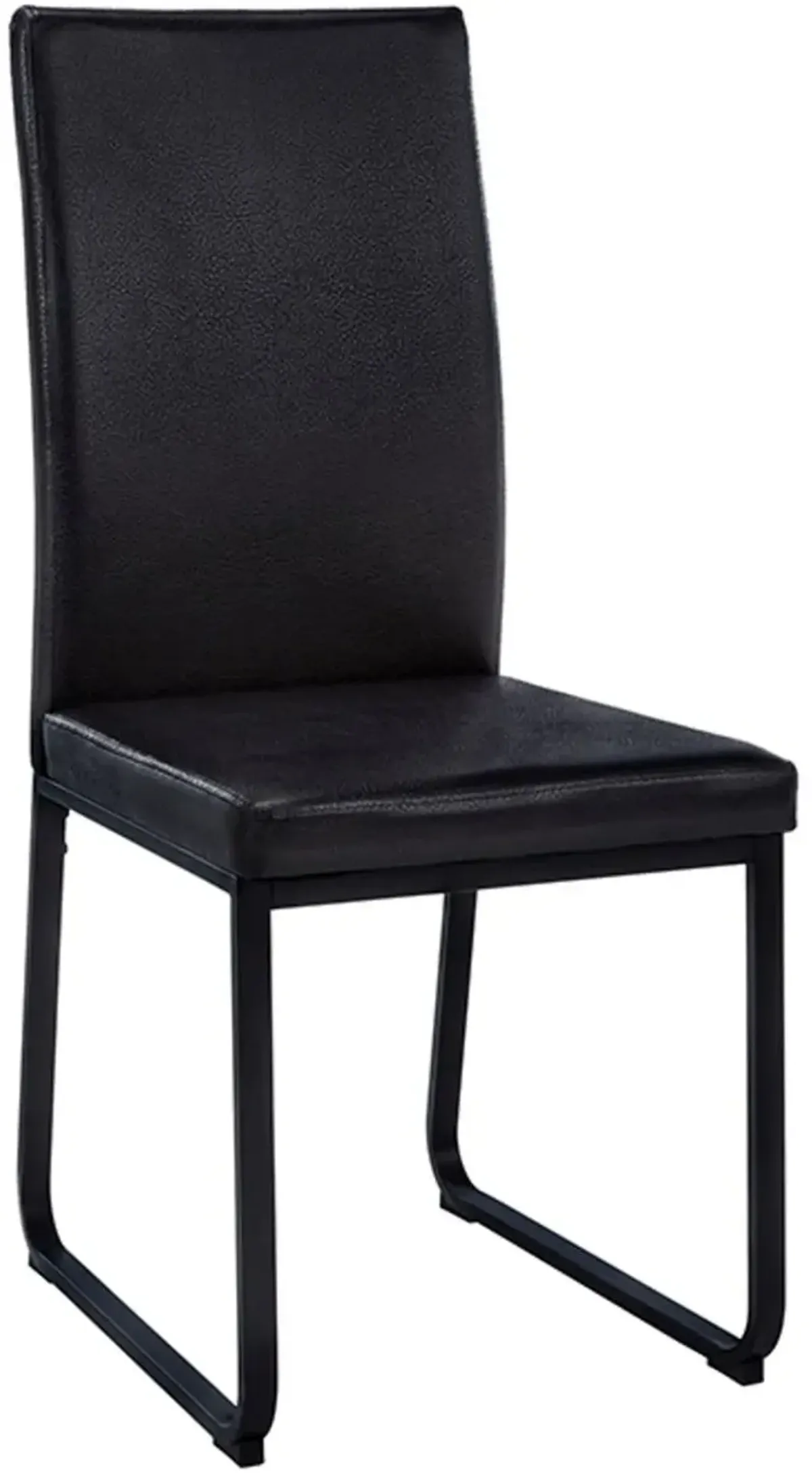 Dining Chair, Set Of 2, Side, Upholstered, Kitchen, Dining Room, Pu Leather Look, Metal, Black, Contemporary, Modern