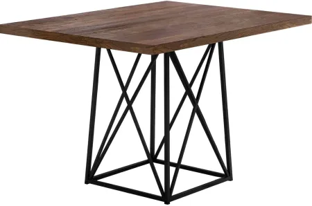 Dining Table, 48" Rectangular, Small, Kitchen, Dining Room, Metal, Laminate, Brown, Black, Contemporary, Modern