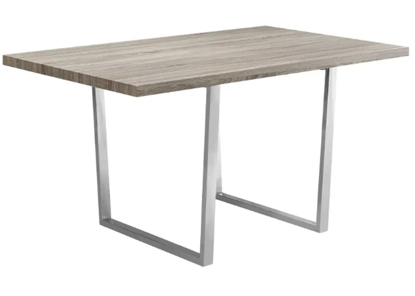 Monarch Specialties Inc. Chrome/Dark Taupe Dining Table