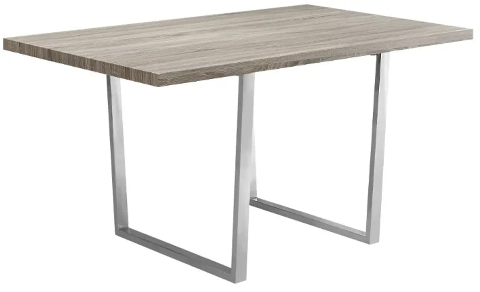 Monarch Specialties Inc. Chrome/Dark Taupe Dining Table