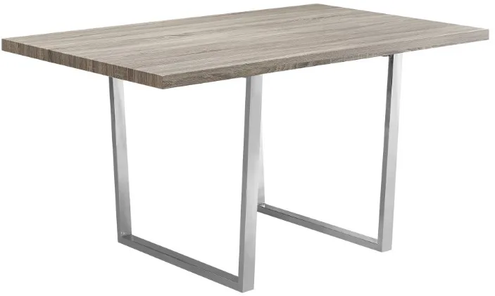 Monarch Specialties Inc. Chrome/Dark Taupe Dining Table