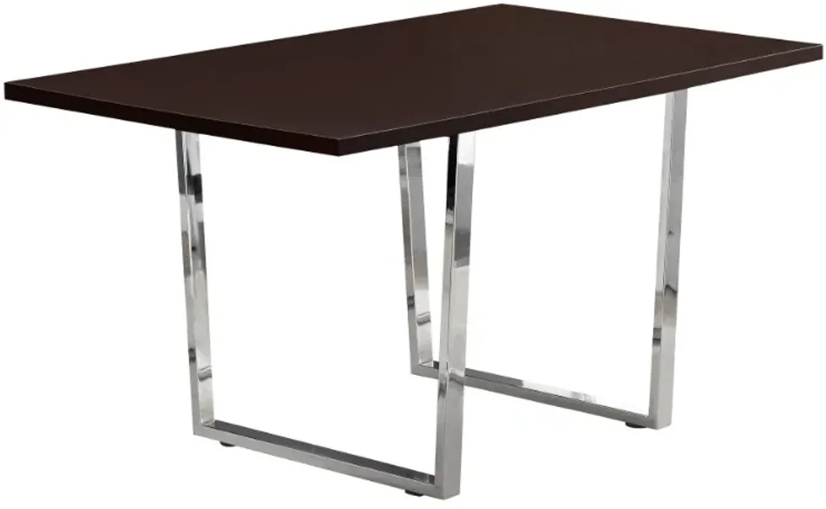 Monarch Specialties Inc. Chrome/Espresso Dining Table