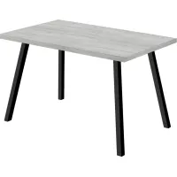 Dining Table, 60" Rectangular, Kitchen, Dining Room, Metal, Laminate, Grey, Black, Contemporary, Modern