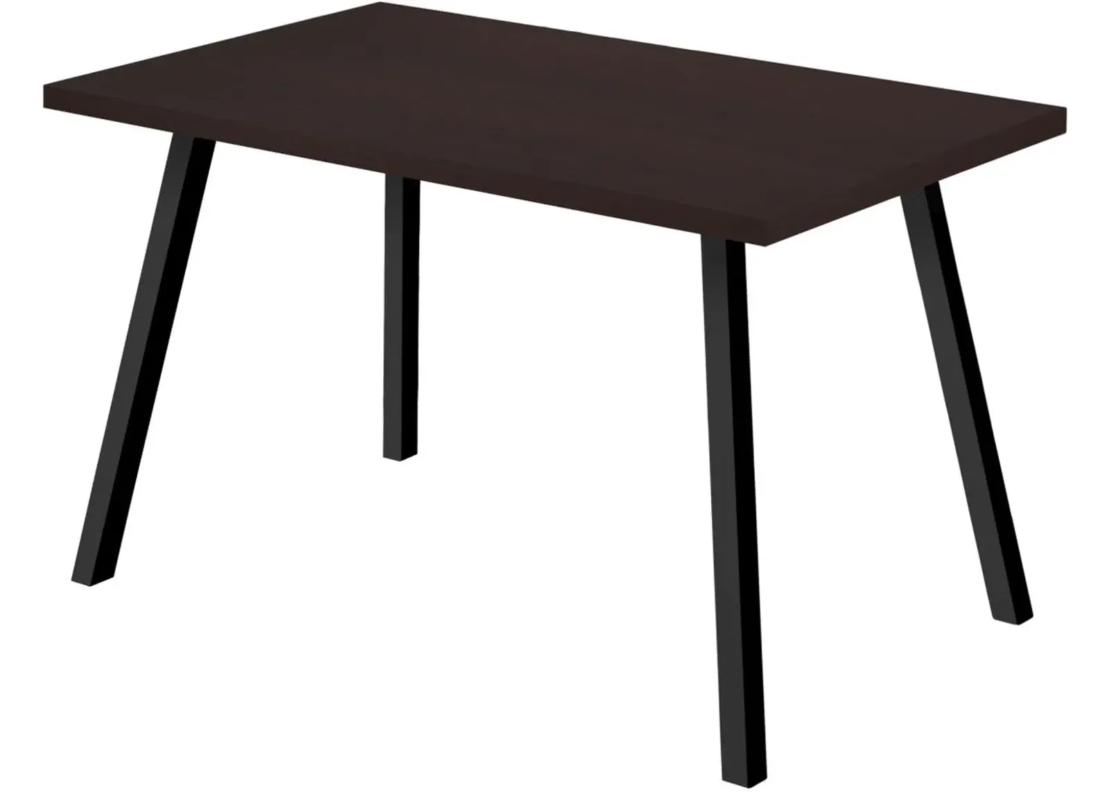 Dining Table, 60" Rectangular, Kitchen, Dining Room, Metal, Laminate, Brown, Black, Contemporary, Modern