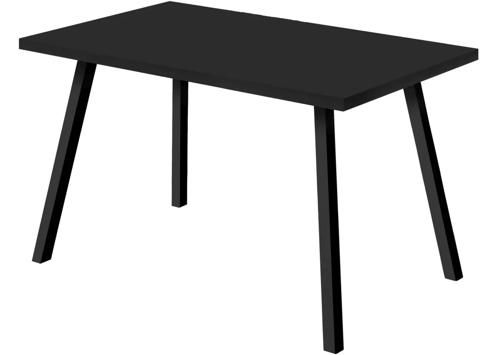 Dining Table, 60" Rectangular, Kitchen, Dining Room, Metal, Laminate, Black, Contemporary, Modern