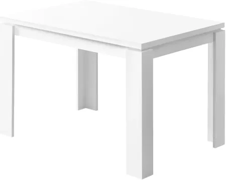 Dining Table, 48" Rectangular, Small, Kitchen, Dining Room, Laminate, White, Contemporary, Modern