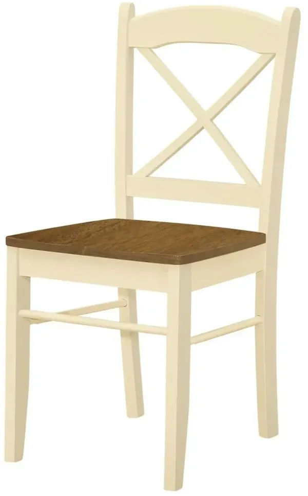 Monarch Specialties Inc. 2-Piece Cream/Oak Dining Chairs Set