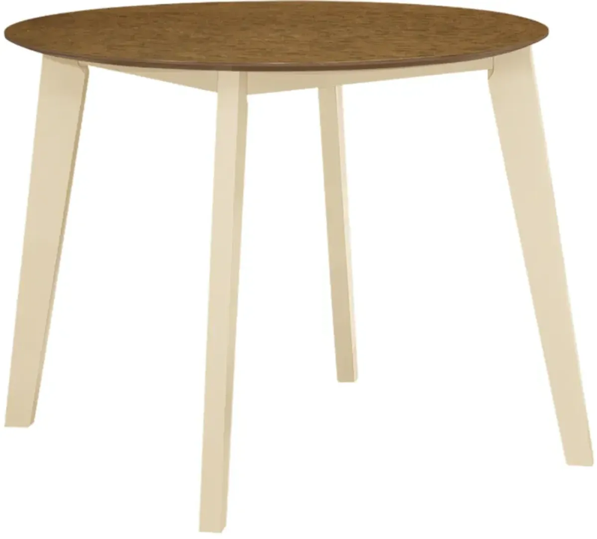 Monarch Specialties Inc. Cream/Oak Round Dining Table