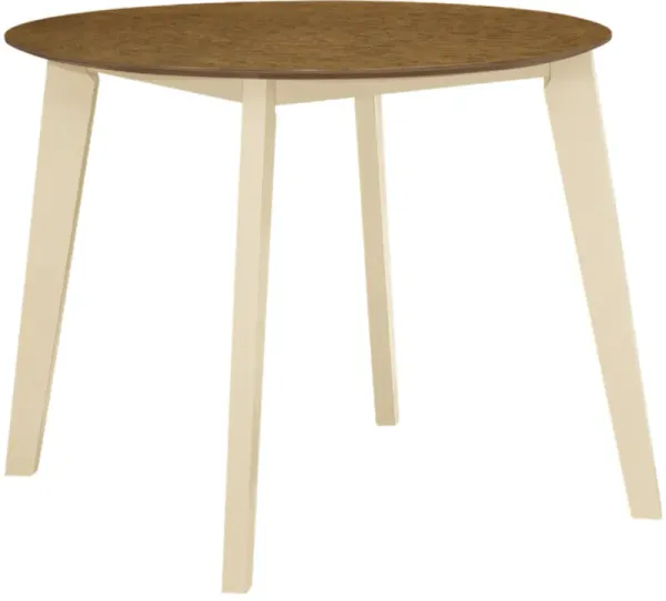 Monarch Specialties Inc. Cream/Oak Round Dining Table