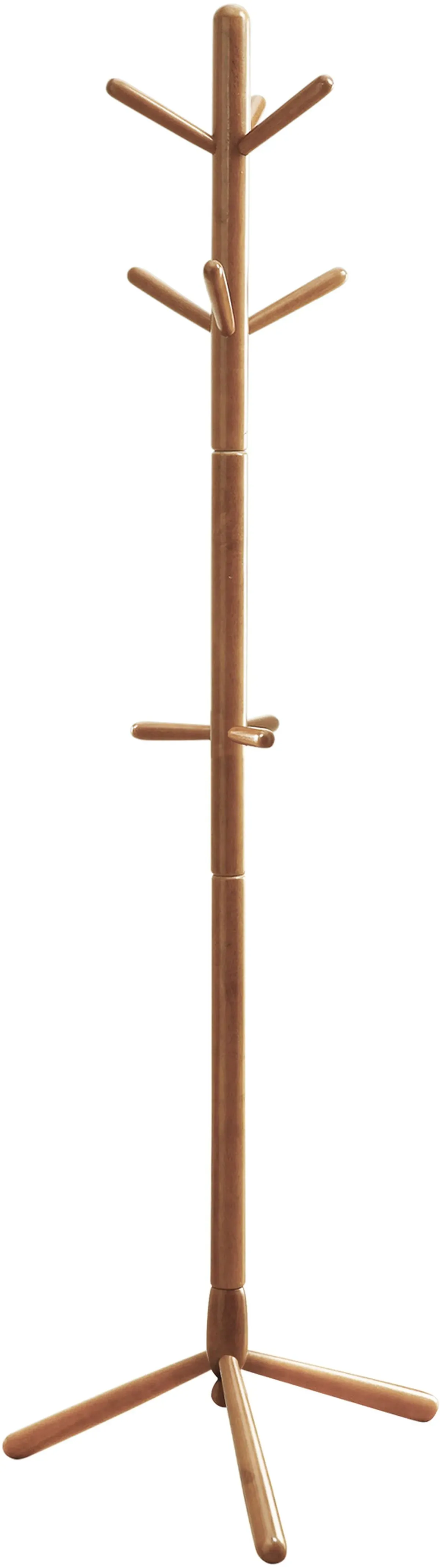 Coat Rack, Hall Tree, Free Standing, 9 Hooks, Entryway, 69"H, Bedroom, Wood, Brown, Contemporary, Modern