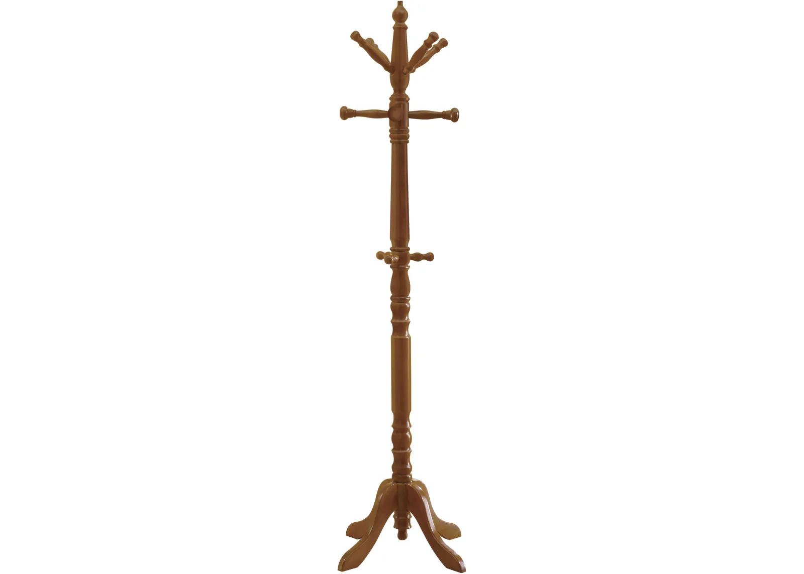 Coat Rack, Hall Tree, Free Standing, 11 Hooks, Entryway, 73"H, Bedroom, Wood, Brown, Transitional