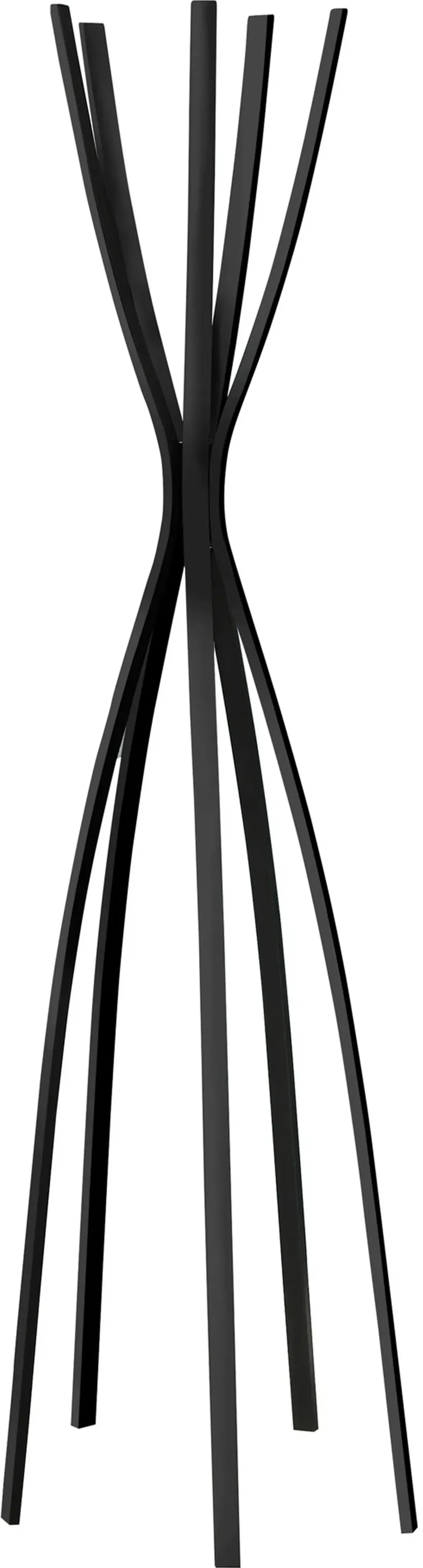 Coat Rack, Hall Tree, Free Standing, 5 Hooks, Entryway, 72"H, Bedroom, Metal, Black, Contemporary, Modern