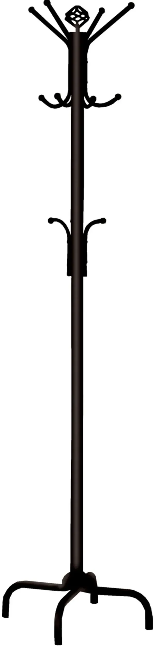 Coat Rack, Hall Tree, Free Standing, 12 Hooks, Entryway, 70"H, Bedroom, Metal, Black, Transitional