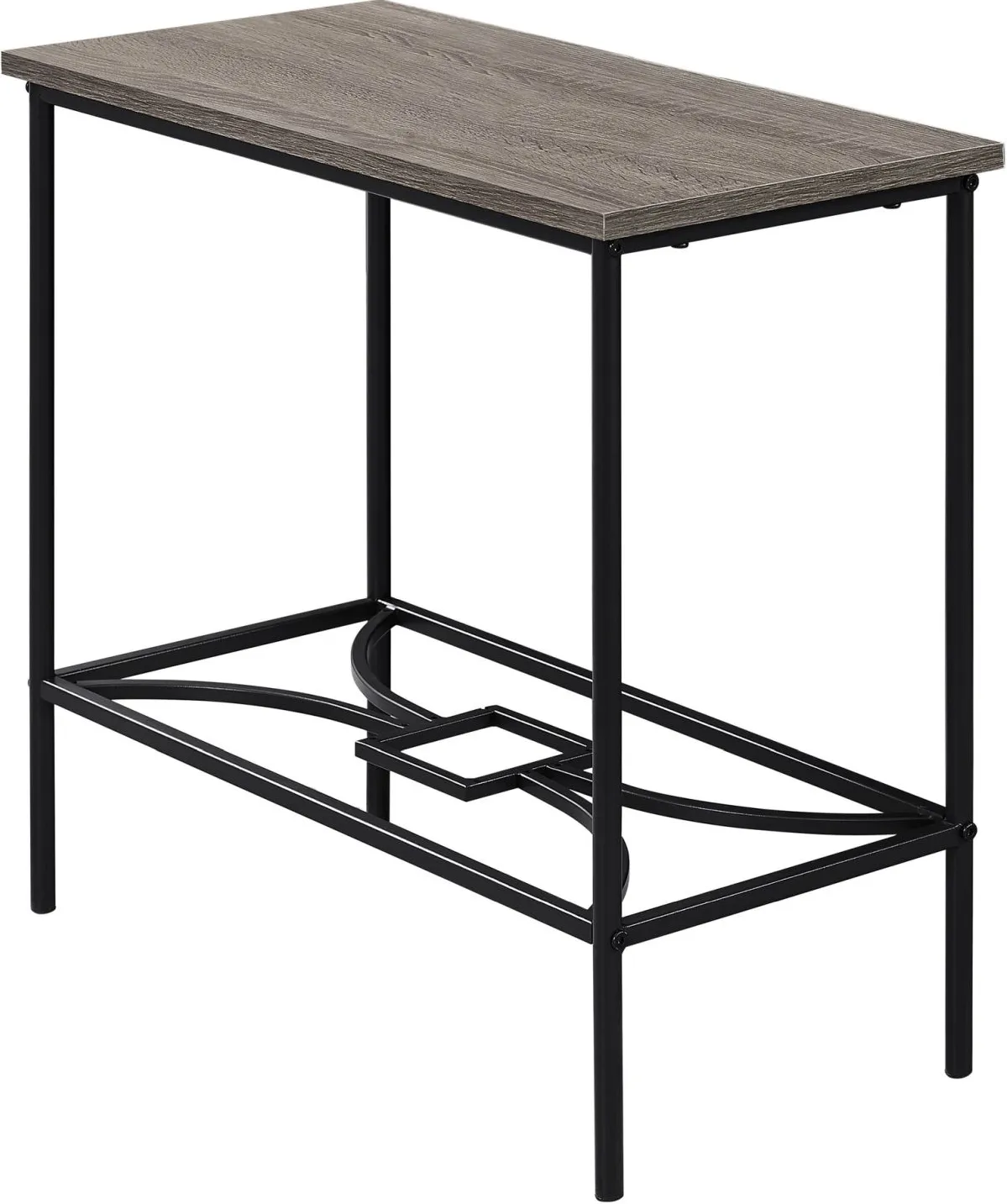Accent Table, Side, End, Narrow, Small, 2 Tier, Living Room, Bedroom, Metal, Laminate, Brown, Black, Contemporary, Modern