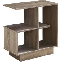 Accent Table, Side, End, Narrow, Small, 3 Tier, Living Room, Bedroom, Laminate, Brown, Contemporary, Modern