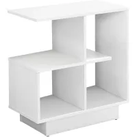 Accent Table, Side, End, Narrow, Small, 3 Tier, Living Room, Bedroom, Laminate, White, Contemporary, Modern
