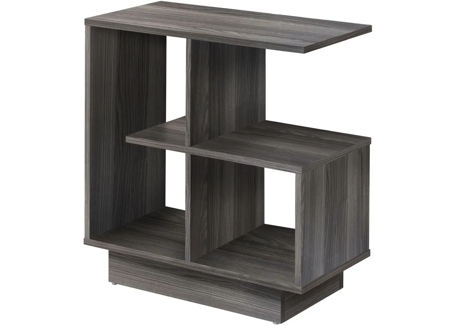 Accent Table, Side, End, Narrow, Small, 3 Tier, Living Room, Bedroom, Laminate, Grey, Contemporary, Modern