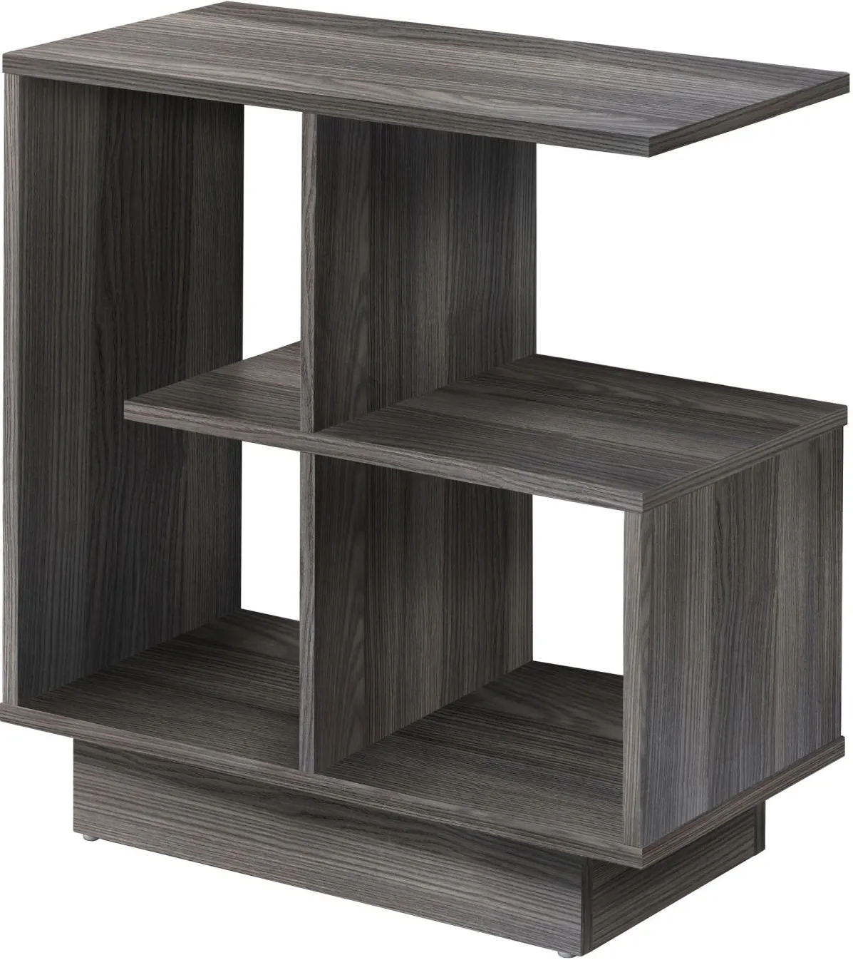 Accent Table, Side, End, Narrow, Small, 3 Tier, Living Room, Bedroom, Laminate, Grey, Contemporary, Modern