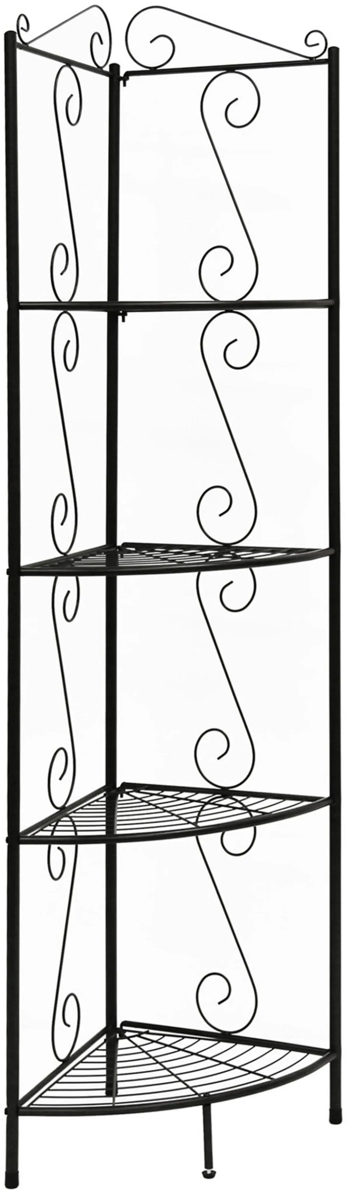 Bookshelf, Bookcase, Etagere, Corner, 4 Tier, 70"H, Office, Bedroom, Metal, Brown, Traditional