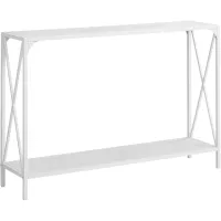 Accent Table, Console, Entryway, Narrow, Sofa, Living Room, Bedroom, Metal, Laminate, White, Contemporary, Modern