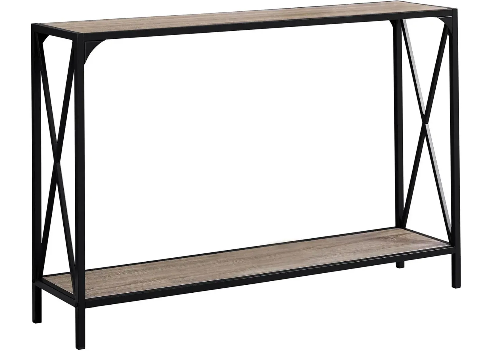 Accent Table, Console, Entryway, Narrow, Sofa, Living Room, Bedroom, Metal, Laminate, Brown, Black, Contemporary, Modern