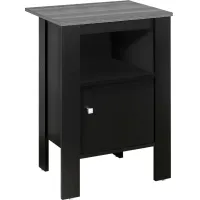 Accent Table, Side, End, Nightstand, Lamp, Storage, Living Room, Bedroom, Laminate, Black, Grey, Transitional