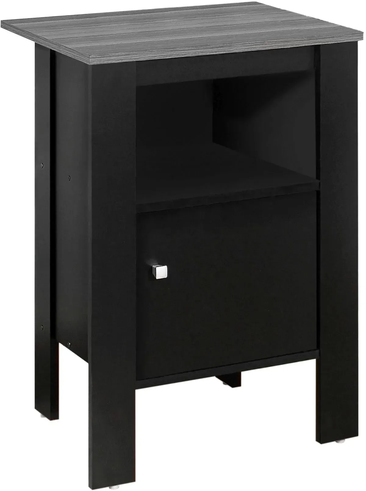 Accent Table, Side, End, Nightstand, Lamp, Storage, Living Room, Bedroom, Laminate, Black, Grey, Transitional