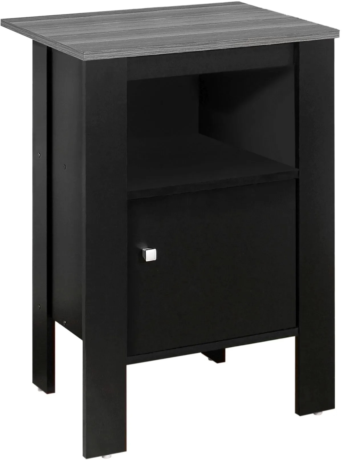 Accent Table, Side, End, Nightstand, Lamp, Storage, Living Room, Bedroom, Laminate, Black, Grey, Transitional