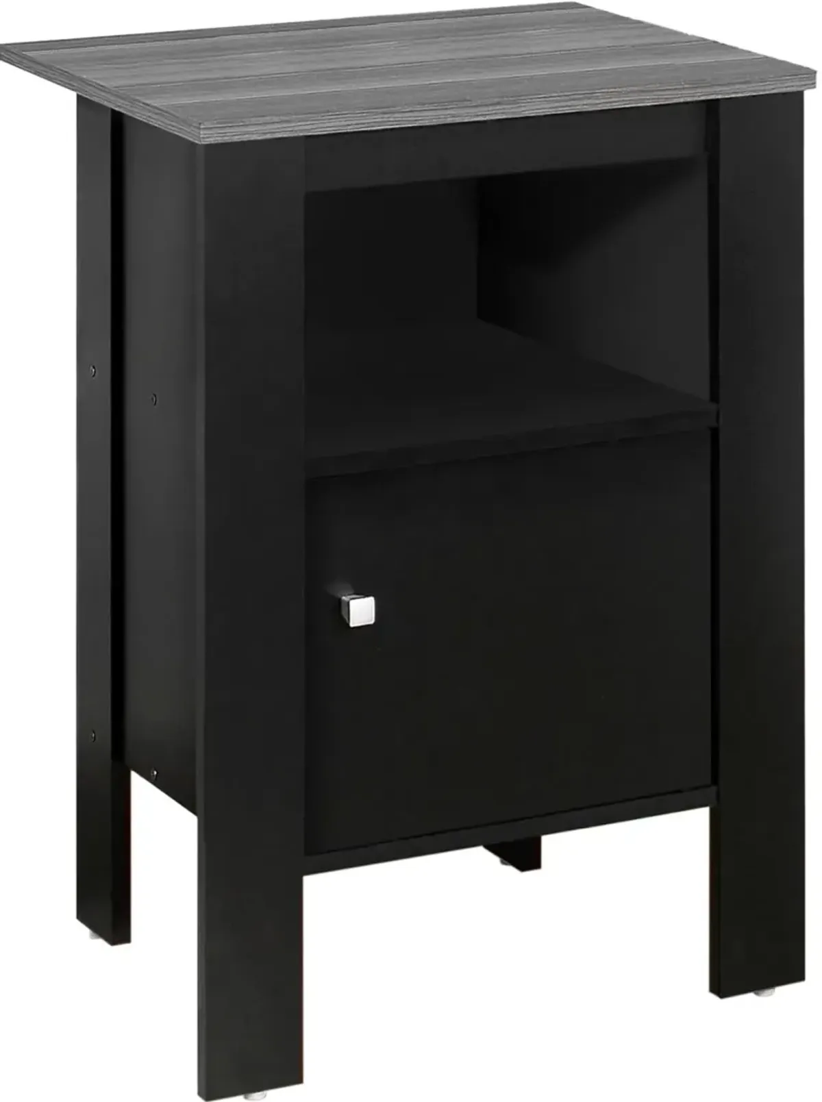 Accent Table, Side, End, Nightstand, Lamp, Storage, Living Room, Bedroom, Laminate, Black, Grey, Transitional