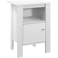 Accent Table, Side, End, Nightstand, Lamp, Storage, Living Room, Bedroom, Laminate, White, Transitional
