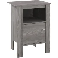 Accent Table, Side, End, Nightstand, Lamp, Storage, Living Room, Bedroom, Laminate, Grey, Transitional