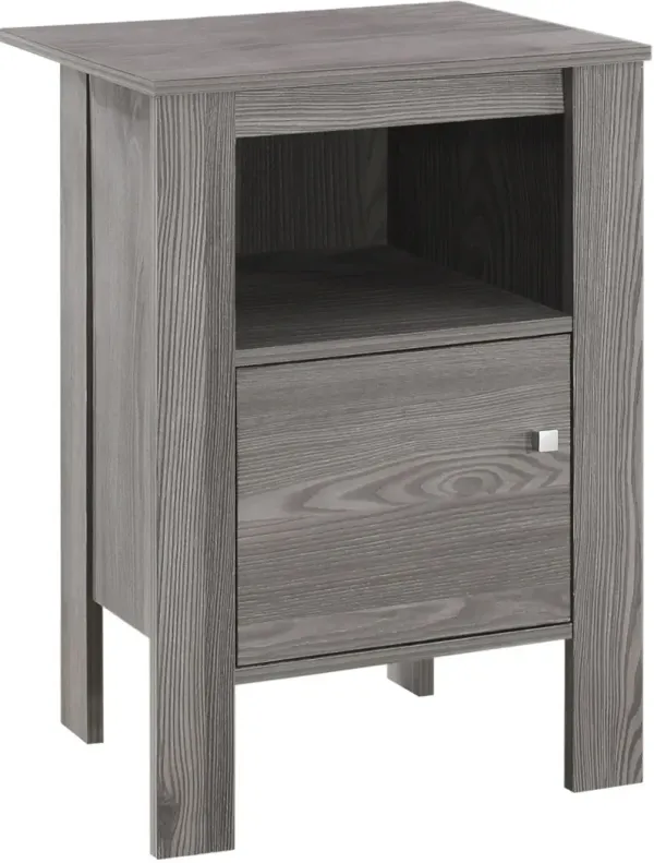 Accent Table, Side, End, Nightstand, Lamp, Storage, Living Room, Bedroom, Laminate, Grey, Transitional