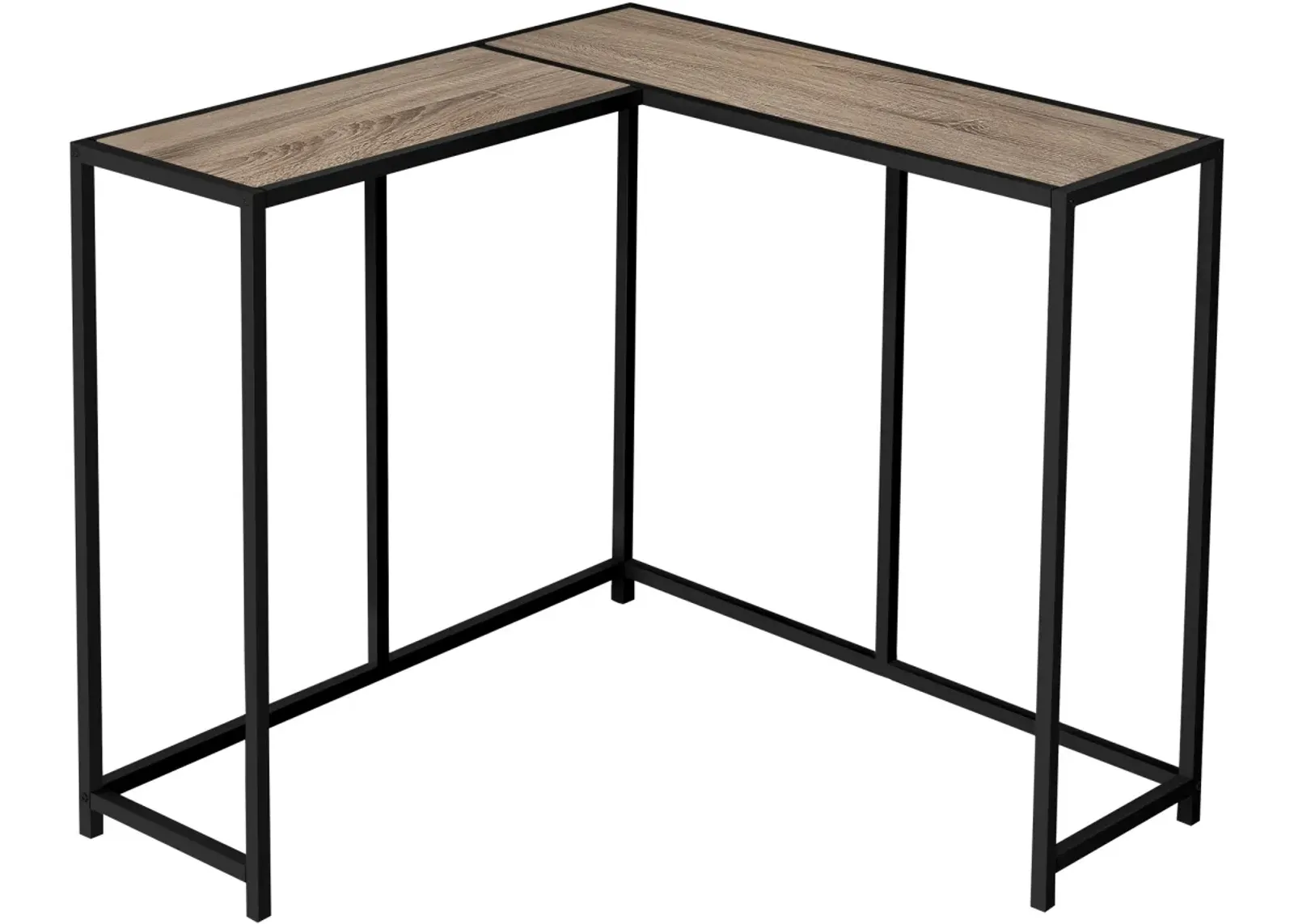 Accent Table, Console, Entryway, Narrow, Corner, Living Room, Bedroom, Metal, Laminate, Brown, Black, Contemporary, Modern