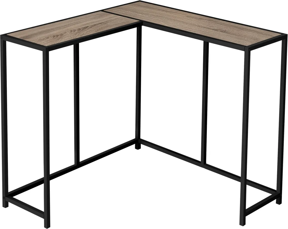 Accent Table, Console, Entryway, Narrow, Corner, Living Room, Bedroom, Metal, Laminate, Brown, Black, Contemporary, Modern