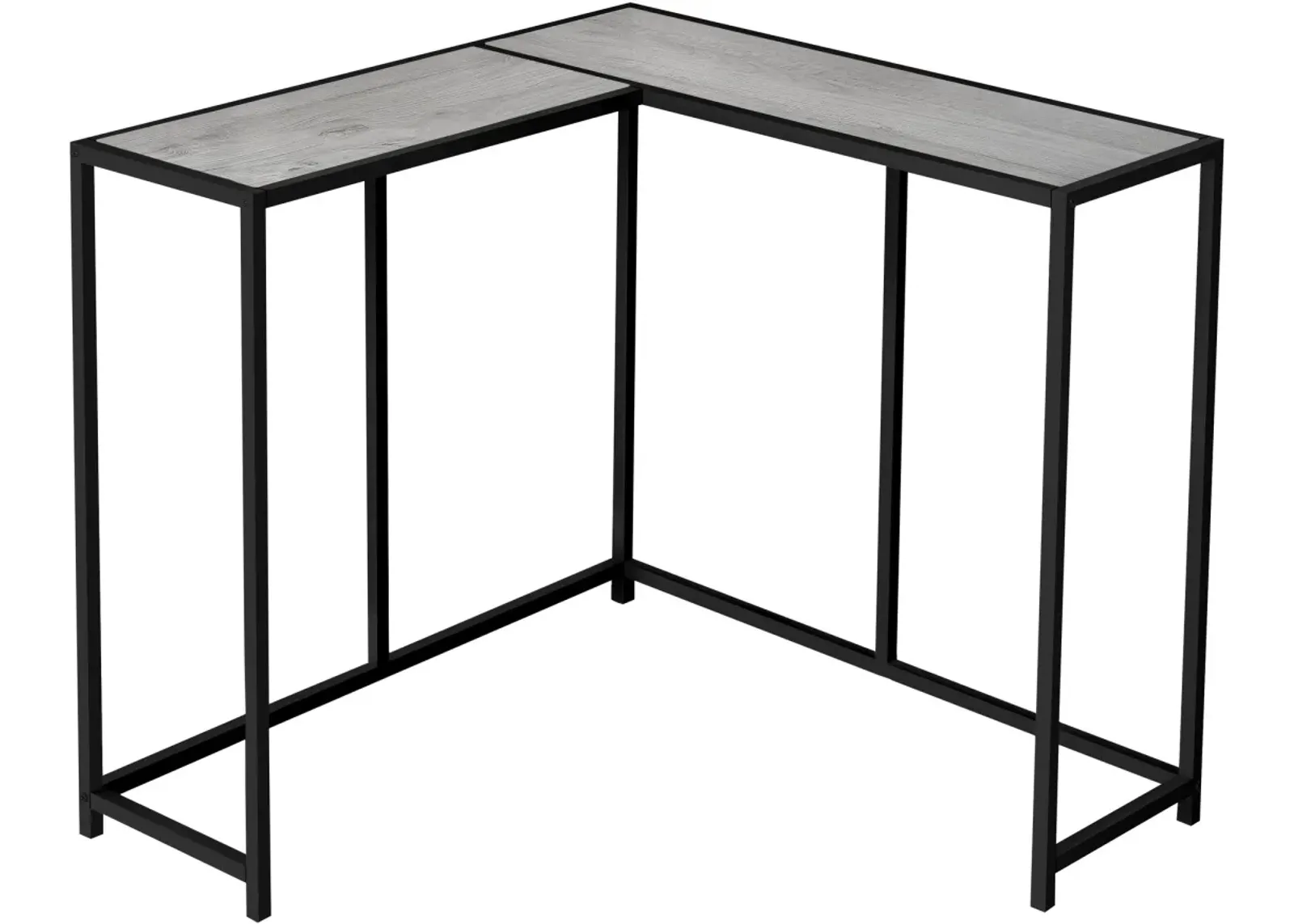 Accent Table, Console, Entryway, Narrow, Corner, Living Room, Bedroom, Metal, Laminate, Grey, Black, Contemporary, Modern