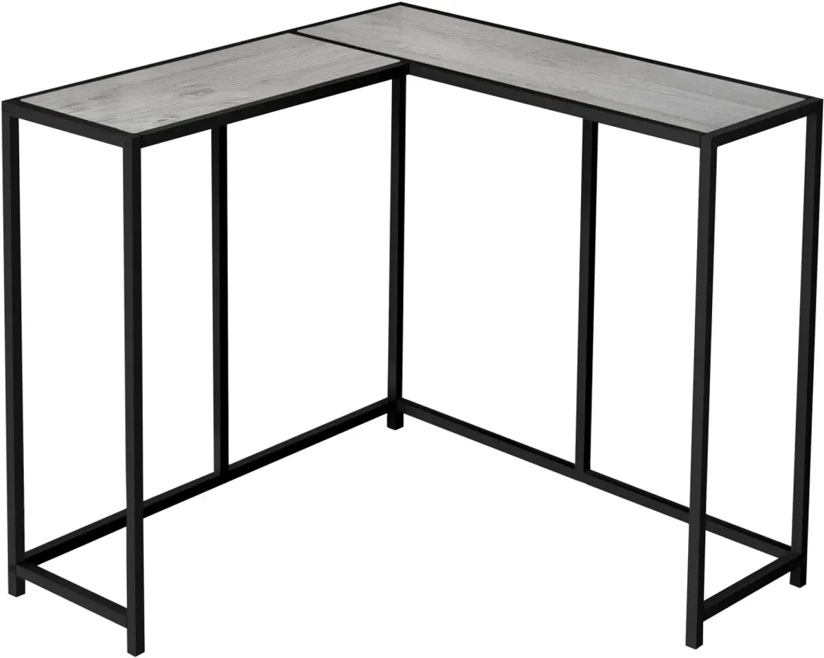 Accent Table, Console, Entryway, Narrow, Corner, Living Room, Bedroom, Metal, Laminate, Grey, Black, Contemporary, Modern