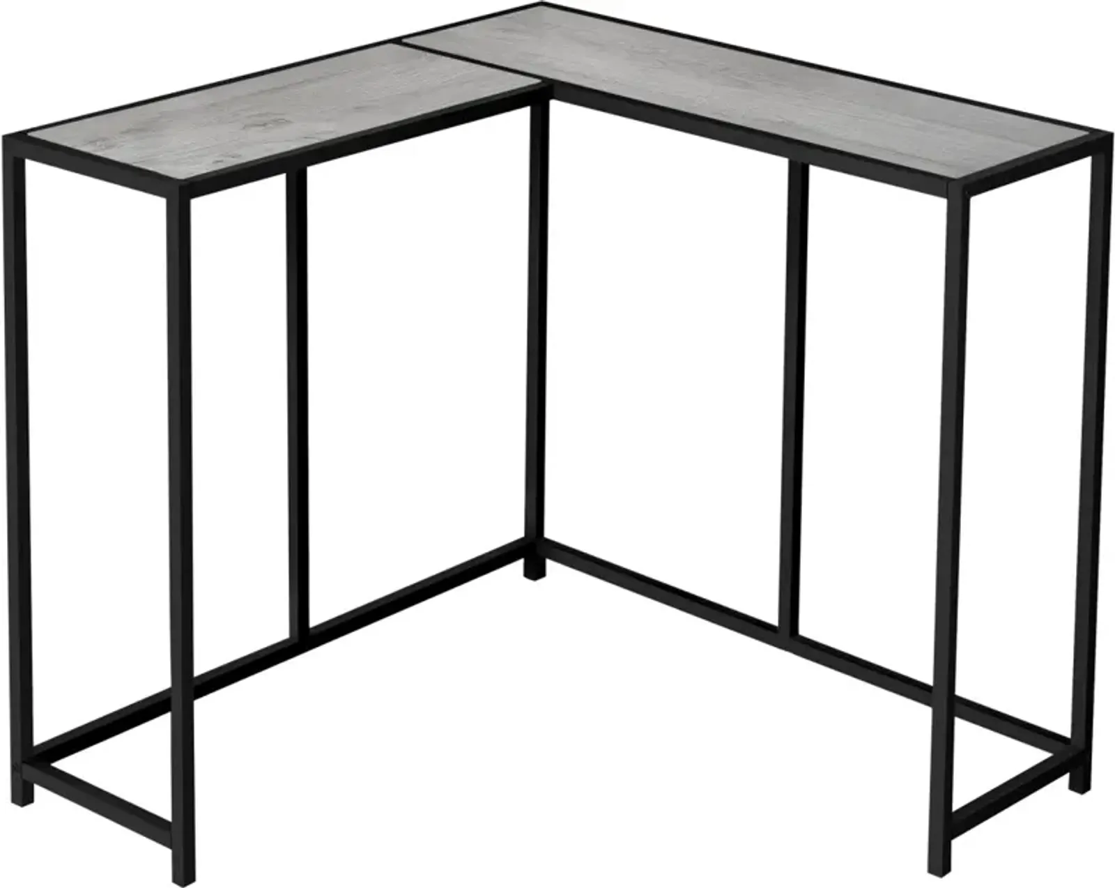 Accent Table, Console, Entryway, Narrow, Corner, Living Room, Bedroom, Metal, Laminate, Grey, Black, Contemporary, Modern