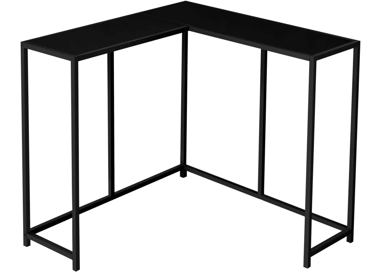 Accent Table, Console, Entryway, Narrow, Corner, Living Room, Bedroom, Metal, Laminate, Black, Contemporary, Modern