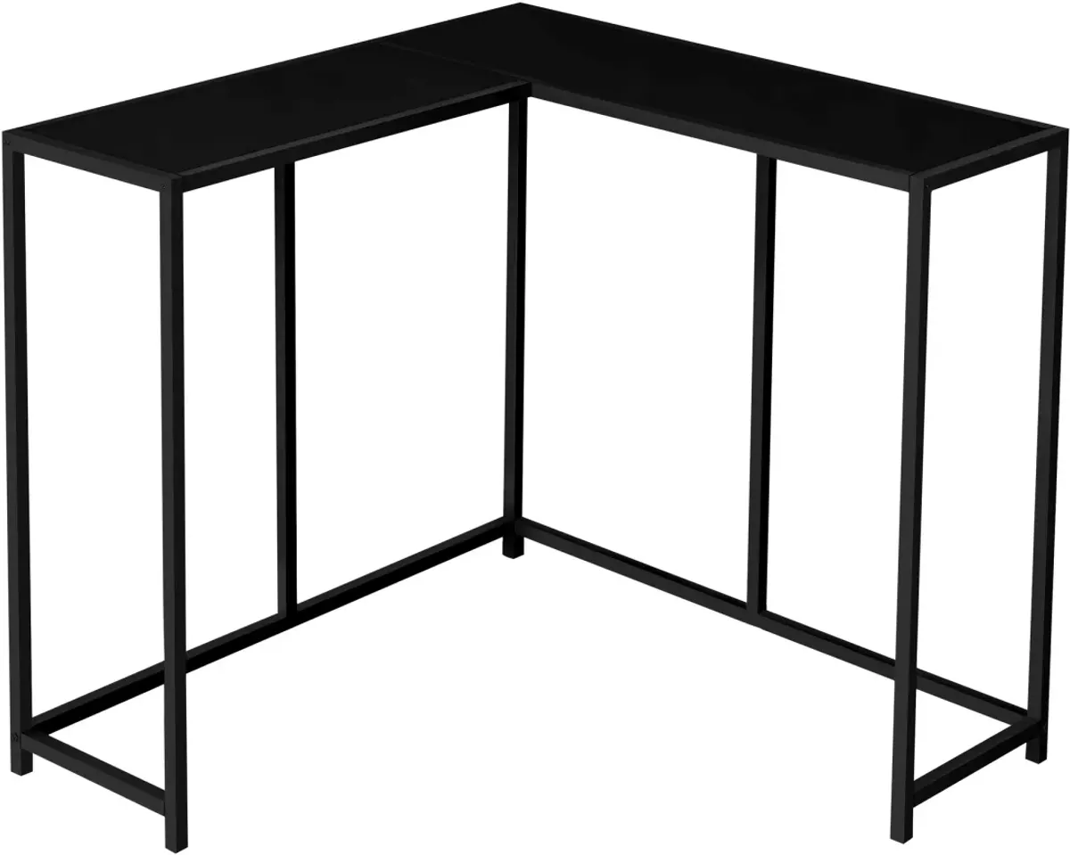 Accent Table, Console, Entryway, Narrow, Corner, Living Room, Bedroom, Metal, Laminate, Black, Contemporary, Modern