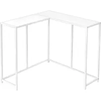 Accent Table, Console, Entryway, Narrow, Corner, Living Room, Bedroom, Metal, Laminate, White, Contemporary, Modern